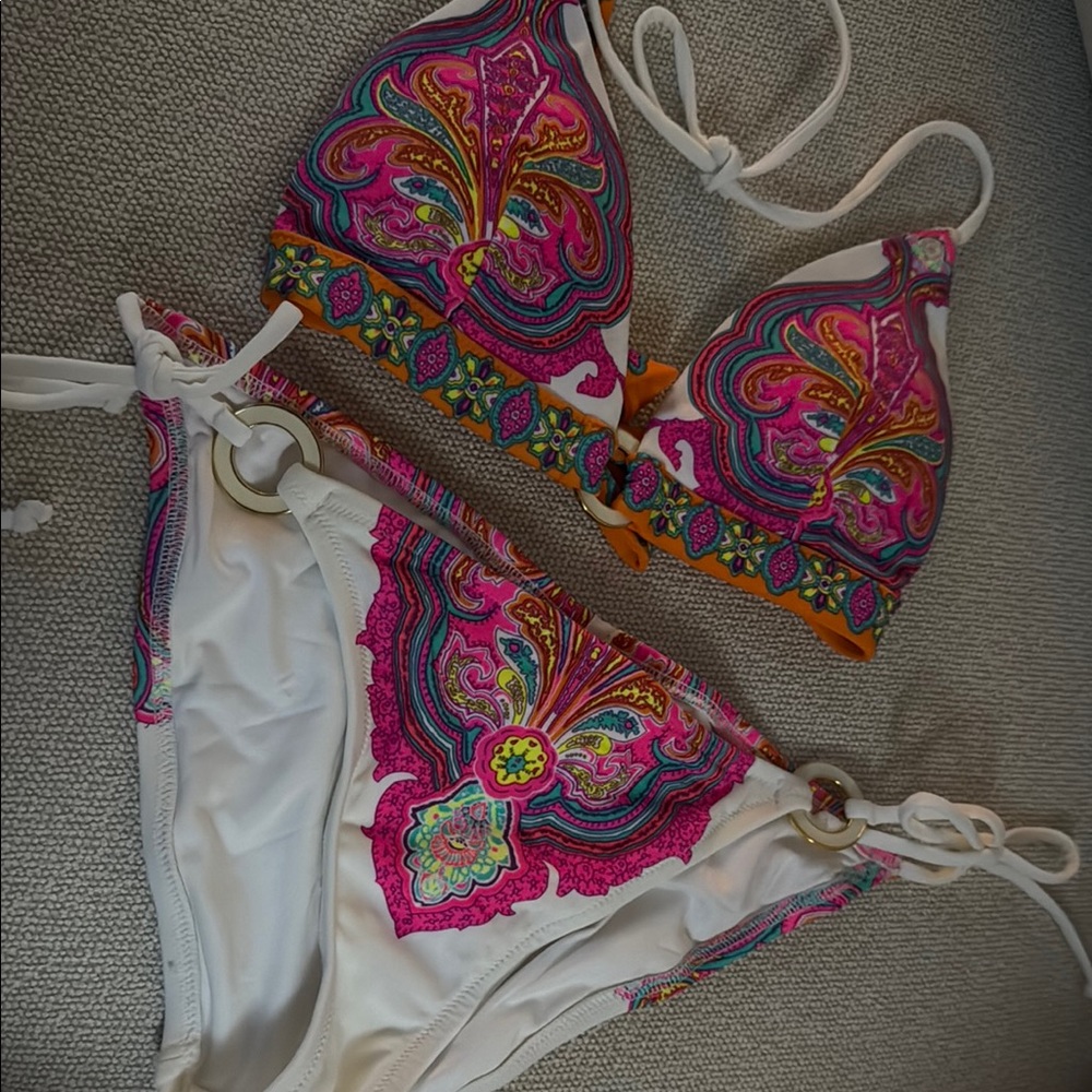 Victoria's Secret Pink and Orange Paisley Bikini